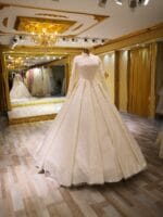 nilay-gelinlik-tesettür-pileli-dantel-simli-a-kesim - VznModa nilay-gelinlik-tesettür-pileli-dantel-simli-a-kesim