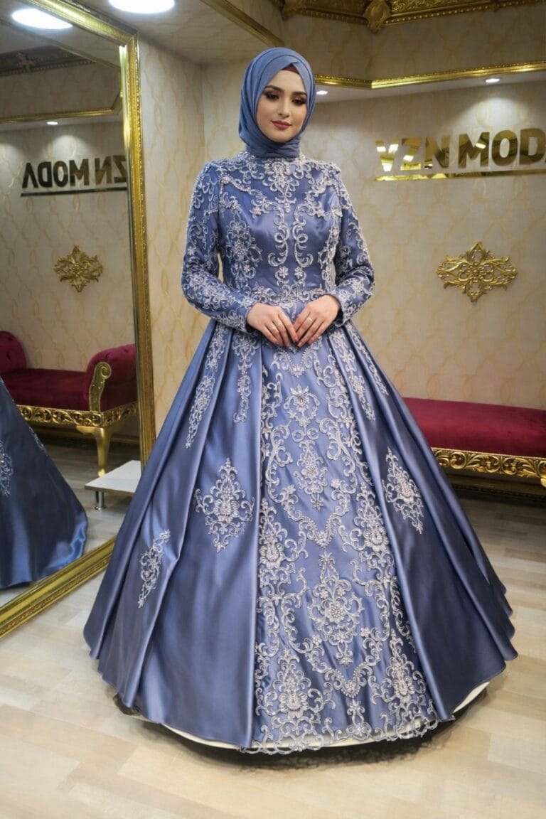 Betul-indigo-mavi-tesettur-nisan-abiye-elbise-buyuk-beden-saten-dantel