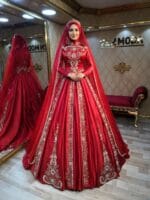 Sedef-kirmizi-saten-islemeli-a-kesim-kaftan-kina-abiye-elbise