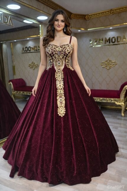 Gorkem-bordo-a-kesim-kaftan-kina-abiye-elbise