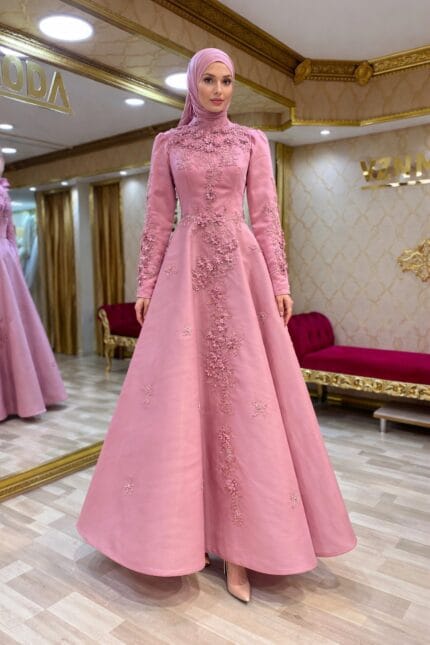 Melisa-pudra-tesettur-nisan-abiye-elbise-mevlana-etek