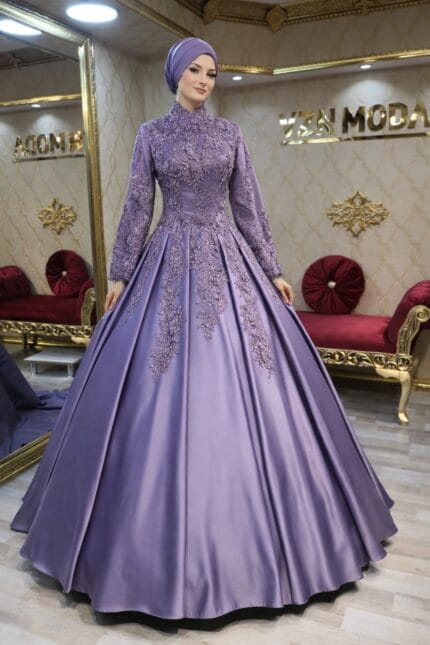 Nihal-lavanta-saten-tesettur-a-kesim-nisan-abiye-elbise