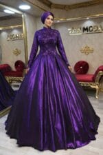 Sanem-mor-saten-tesettur-nisan-kina-abiye-elbise-a-kesim