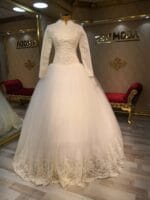aydan tesettür gelinlik - VznModa gelinlik-tesettür-prenses-dantel-hayal-tül-düğün-nikah
