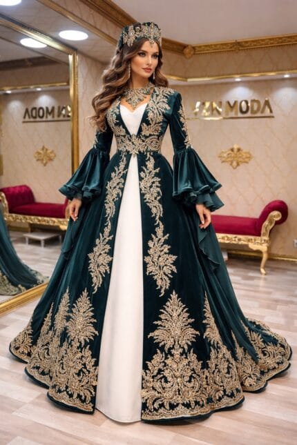 Sonay-yesil-gold-dantel-helen-kaftan-kina-abiye-elbise