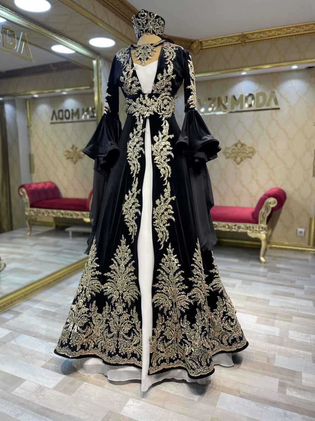 sonay-siyah-gold-kaftan-kına-abiye-elbise-helen-dantel - VznModa sonay-siyah-gold-kaftan-kına-abiye-elbise-helen-dantel