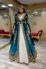 Beril yeşil gold helen kaftan kına abiye elbise - VznModa Beril-yesil-gold-helen-kaftan-kina-abiye-elbise
