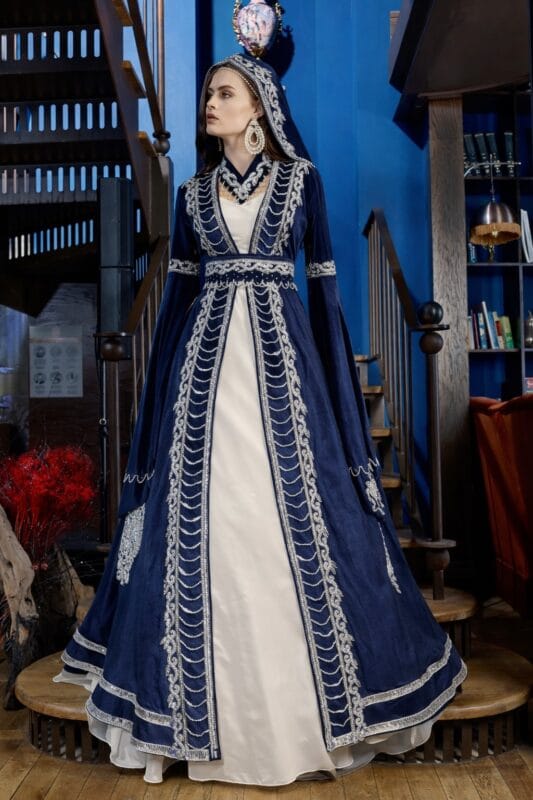 Ahu lacivert gümüş işleme kaftan kına abiye elbise helen kesime - VznModa Ahu-lacivert-gumus-isleme-kaftan-kina-abiye-elbise-helen-kesim
