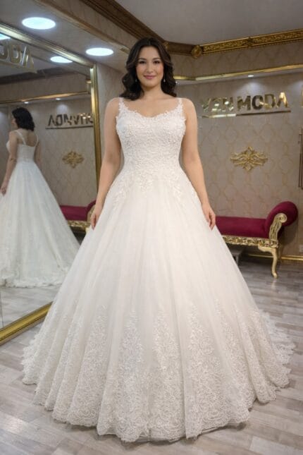 Asya-gelinlik-a-kesim-buyuk-beden-askilı