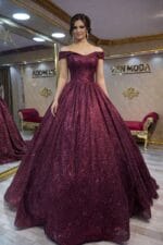 Cansu-bordo-prenses-simli-nisan-kina-abiye-elbise