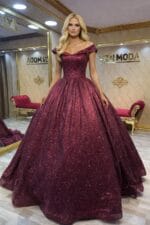 Cansu-nisan-kina-abiye-elbise-bordo-prenses-simli