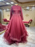 deniz bordo büyük beden tesettür nişanlık kınalık - VznModa Deniz-bordo-nişanlık-kınalık-büyük-beden-tesettür