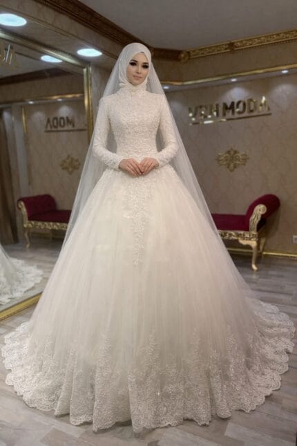 Elvan-tesettur-gelinlik-dantel-a-kesim