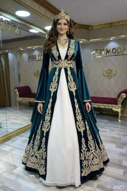 Filiz-kaftan-kina-abiye-elbise-yesil-gold-helen-bindalli