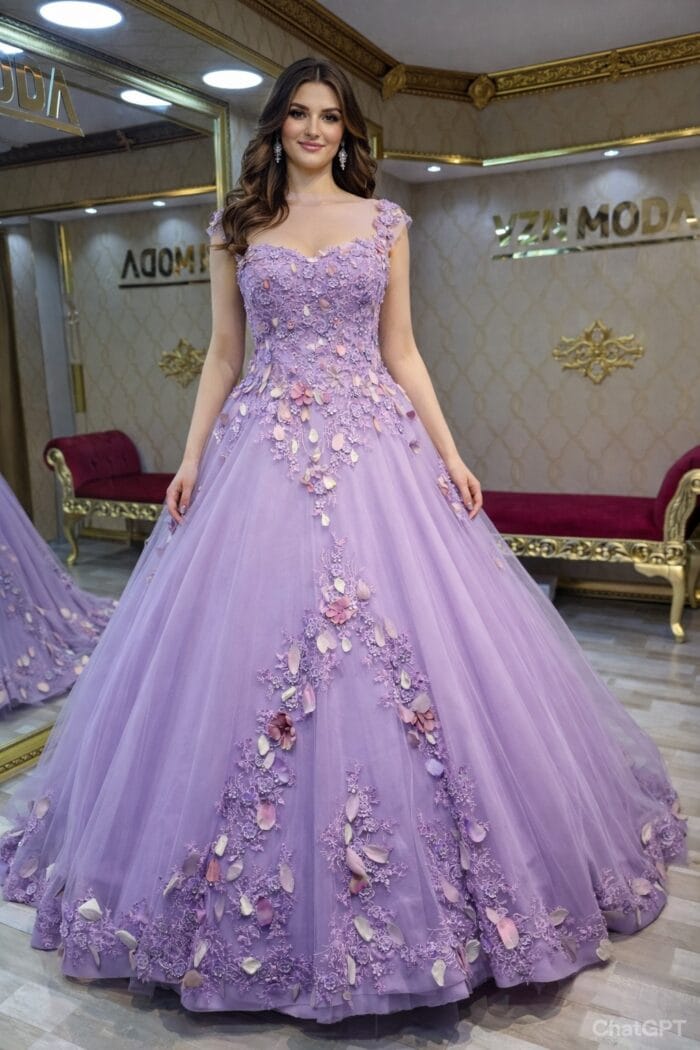 Öykü Nişan abiye elbise A kesim Dantelli Askılı büyük beden lila renk - VznModa Oyku-Nisan-abiye-elbise-A-kesim-Dantelli-Askili-buyuk-beden-lila-renk