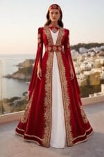 Buse-kirmizi-gold-islemeli-helen-kaftan-kina-abiye-elbise