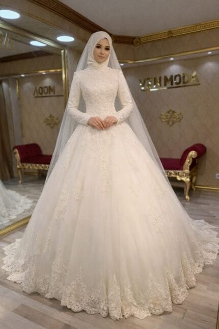 Ezgi-tesettur-gelinlik-a-kesim-dantel