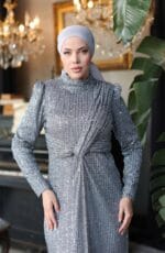 tesettür-gri-abiye-elbise-söz-nişan-düğün - VznModa tesettür-gri-abiye-elbise-söz-nişan-düğün