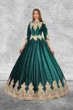Sultan-yesil-gold-simli-helen-a-kesim-kaftan-kina-abiye-elbise