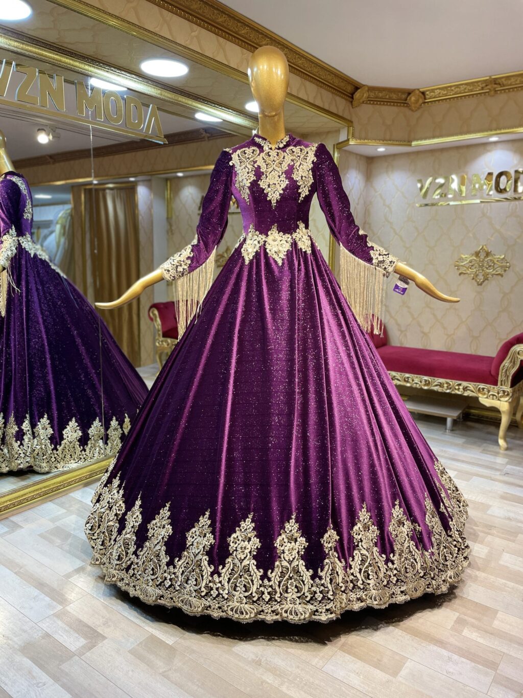 sultan-mor-tesettür-kınalık-a-kesim - VznModa sultan-mor-tesettür-kınalık-a-kesim-abiye-elbise