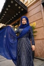 alya lacivert boncuk işleme tesettür abiye elbisee - VznModa alya-lacivert-boncuk-isleme-tesettur-abiye-elbisee