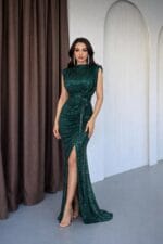 Sahika-zumrut-yesili-balik-yirtmacli-sifir-kol-abiye-elbise