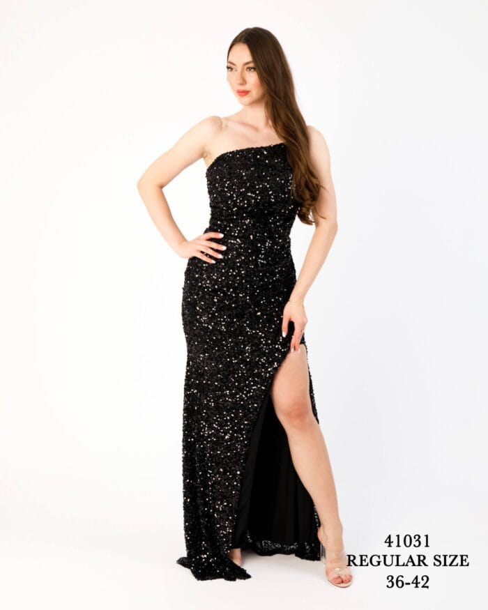 kardelen siyah payetli elbise - VznModa kardelen-siyah-payetli-elbise