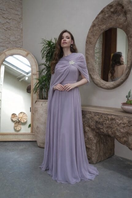 Dilara-Lila-Sifon-Tek-Omuz-Pelerinli-Tasli-Tesettur-Abiye-Elbise