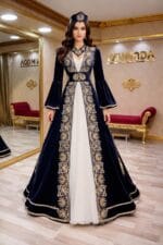 Sahmaran-Kaftan-Kinalik-Lacivert-Gold-Isleme-Helen
