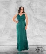 Idil-Model-Yesil-Buyuk-Beden-Maxi-Sifir-Kol-Poliamid-Abiye-Elbise