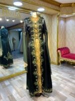Sıla yeşil gold nakışlı bindallı abiye elbisee - VznModa Sila-yesil-gold-nakisli-bindalli-abiye-elbise-scaled