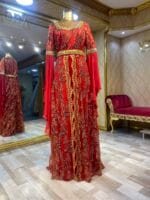 Vina kırmızı gold payet bindallı kına abiye elbise - VznModa Vina-kirmizi-gold-payet-bindalli-kina-abiye-elbise
