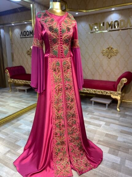 Zeren-Fusya-islemeli-saten-kaftan-kina-abiye-elbise