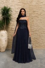 Ceyla Lacivert straplez boncuklu abiye elbisee 36-38-40-42 - VznModa Ceyla-Lacivert-straplez-boncuklu-abiye-elbise-36-38-40-42