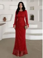 Eda Kırmızı pullu payet balık Abiye elbiseee 36-38-40-42 - VznModa Eda-Kirmizi-pullu-payet-balik-Abiye-elbise-36-38-40-42