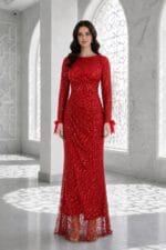 Eda Kırmızı pullu payet balık Abiye elbiseeee 36-38-40-42 - VznModa Eda-Kirmizi-pullu-payet-balik-Abiye-elbise-36-38-40-42