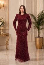 Mia-Bordo-Dantel-Uzun-kol-Balik-Abiye-Elbise-36-38-40-42-beden-3590-tl.