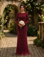 Mia-Bordo-Dantel-Uzun-kol-Balik-Abiye-Elbise-36-38-40-42-beden-3590-tl.