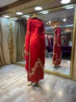 Yalazan Kırmızı Gold Saten nakışlı bindallı kınalık abiye elbiseeee - VznModa Yalazan-Kirmizi-Gold-Saten-nakisli-bindalli-kinalik-abiye-elbise